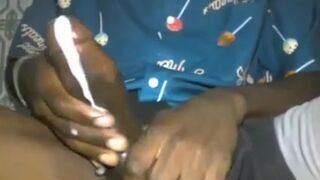 PULLING OUT THAT MONSTER COCK AND STROKING IT HARD