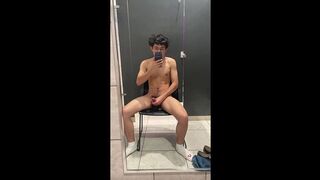 small cute latino boy gets horny after an intense leg day