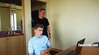 Step Dad Puts A Stop To His Step Son's Jerkathon By Filling His Hungry Holes - Jax Thirio, Jesse Bolton
