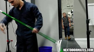 Homeless guy fucks janitor
