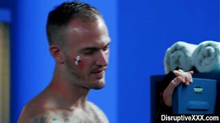 Corrupt boxers fuck bareback after boxing match