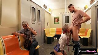 Small tits trans Emma Rose barebacks guy