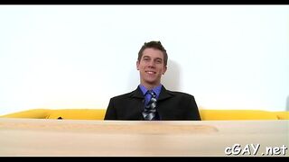 Glazy facial spunk fountain for man