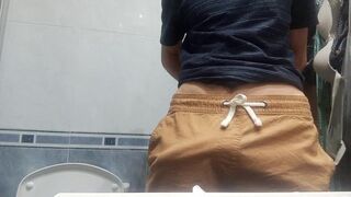 The Guy With The Huge Cock So Fat In His Pants, He Unloads It With 5 Jets Of Semen In The Air