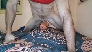 Enjoying the caresses my silicone doll gives me on my penis