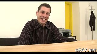 Lubricous oral job for homosexual stud