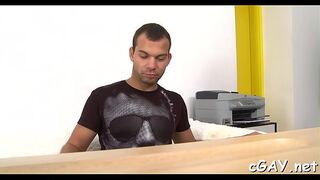 Lubricous oral pleasure for homosexual stud