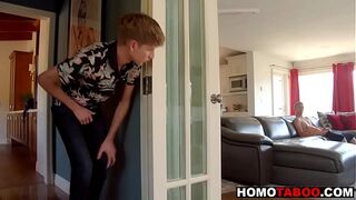 Peeping on my stepbrother's big cock