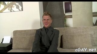 Cute stud gets an bawdy anal drilling from slutty hunk