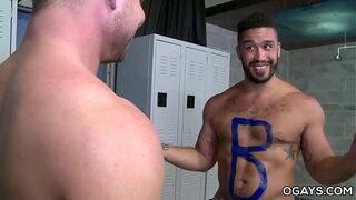 Trey fucks his white friend in the locker room