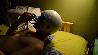 American Football Helmet JO in Jockstrap Self-Facial in Gear Twink Twerk at End