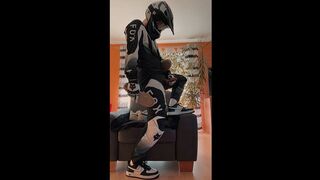 Young twink in MX gear and plays with his Nike Air Force.