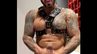 BBC Latino BearViktor rom is hot jerking off his monster cock