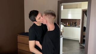 hairy guy with a big dick fucked sweet student twink's tight asshole