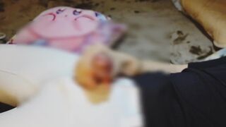 A male college student wore a baseball uniform, masturbated, and ejaculated.