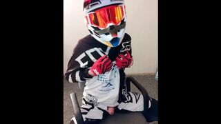 MX motoboy cumming on MX Helmet