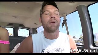 Overflowing of sated cumshots during sexy homo fuck