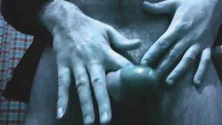 Jerking off in the kitchen