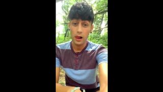 Twink farts long loud and wet - outdoor