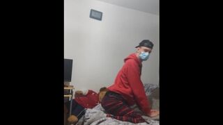 Sexy lad wearing layers of clothes with Perfect skinny body does strip tease