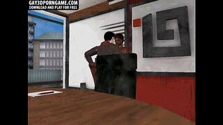Horny 3D ebony hunk wraps his lips around a cock