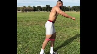 Straight black and latin meat and sexy legs in compression lycra spandex spotted at the gym