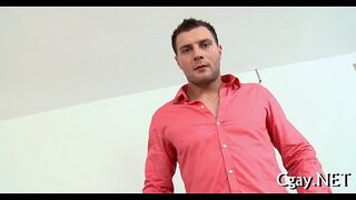 Oral job for charming gay fellow