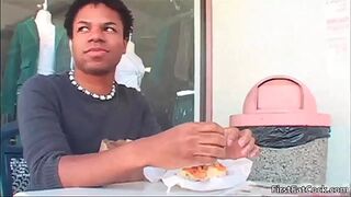 Nice black guy get shis very first big gay sex