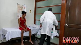 Doctor daddy tugs twink before shoving his rod deep inside