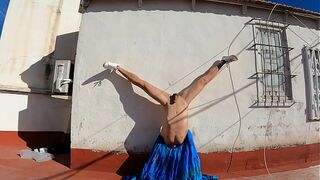 Sissy goddess in sheer dress exercises her gorgeous cock and ass and edge [4K 240 FPS