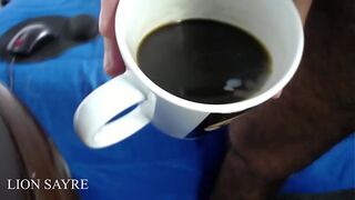 The first coffee of the day with semen