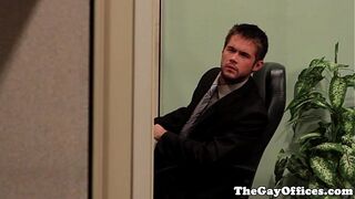 Gay office hunk drilled until they cum