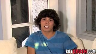 Twink with a beautiful smile shows off cock and ass