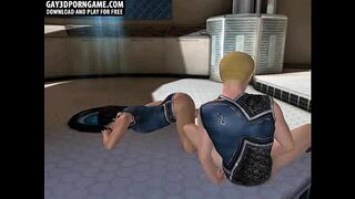 On a spaceship these hot twinks suck eachother off