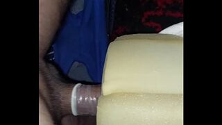 I fuck the mattress with a condom and ejaculate sperm