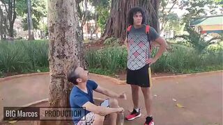 The foreigner was looking for a whore house, but ended up sitting on Big Marcos' cock