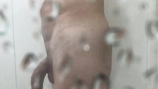 Hidden camera during shower catch a handsome with wonderful cock