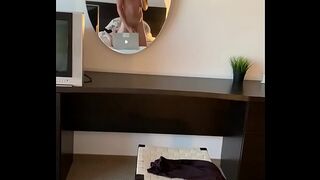 Skinny fit guy strokes big cock