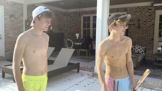 Bored Step Brothers Jesse Bolton & Jack Bailey Get Wild While Cleaning The Pool - BrotherCrush