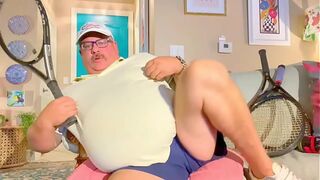 Tennis Daddy has big handsfree at end and it’s incredible