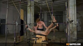 Kinky Leo Ocean restrains submissive blond twink Sky Heet