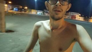 Walking in a diaper on the street