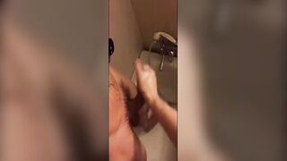 Me surprise milk a hung buddy in the shower - post cum tease
