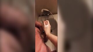 Me surprise milk a hung buddy in the shower - post cum tease