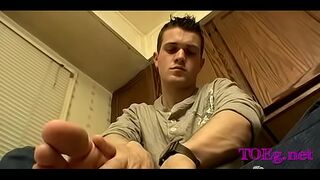 Stud with big dick strokes hard