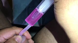 Put lotion in the urethra and masturbate #2