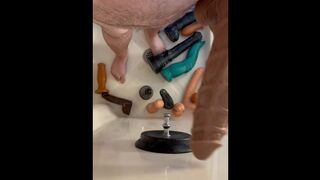 Multiple massive dildos in my shower meet my friends