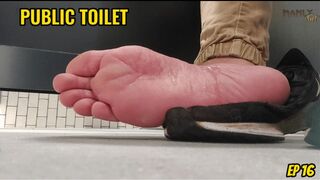 STEP GAY DAD - PUBLIC TOILET - HOT AND HORNY FROM RISKING IT ALL IN A BUSY MALL MALE BATHROOM