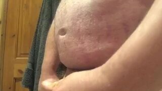 Oiled hand job cheeky wank