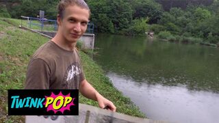 TWINKPOP - Dude Earned Some Cash From Fishing Nude And Swallowing Cum